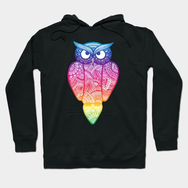 Rainbow Owl Hoodie by calenbundalas